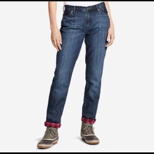 Eddie Bauer Blue Jeans with Flannel lining